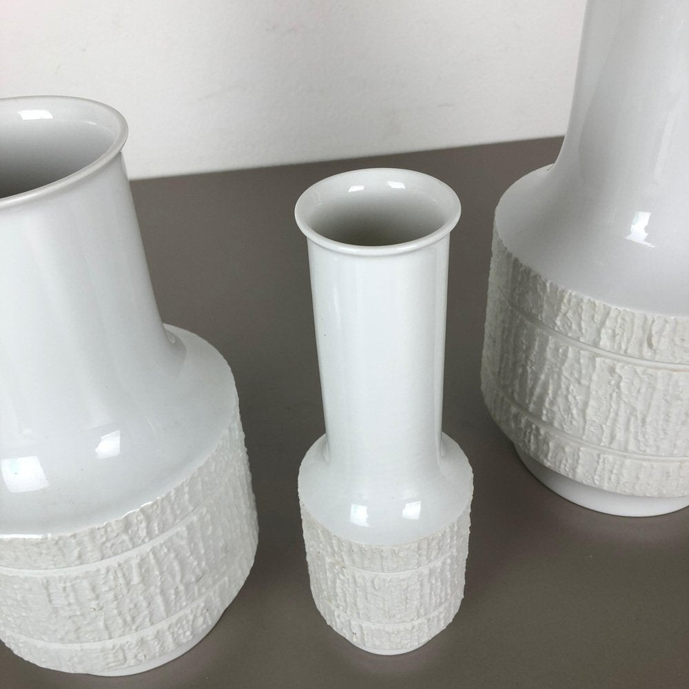 Op Art Porcelain Vases by Richard Scharrer for Thomas, Germany, 1970s, Set of 3