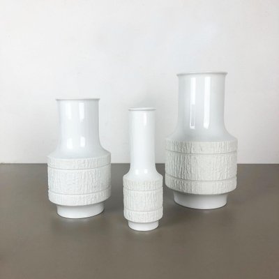 Op Art Porcelain Vases by Richard Scharrer for Thomas, Germany, 1970s, Set of 3