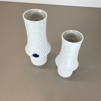 Op Art Porcelain Vases by Royal Bavaria KPM, Germany, 1970s, Set of 2-QZ-1452168