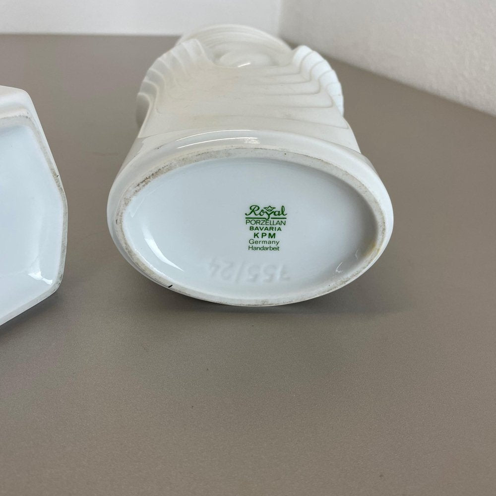 Op Art Porcelain Vases by Royal Bavaria KPM, Germany, 1970s, Set of 2