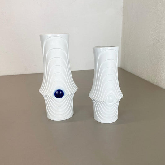 Op Art Porcelain Vases by Royal Bavaria KPM, Germany, 1970s, Set of 2