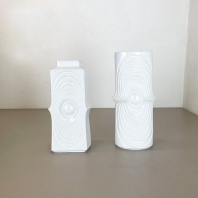 Op Art Porcelain Vases by Royal Bavaria KPM, Germany, 1970s, Set of 2-QZ-1454386