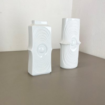 Op Art Porcelain Vases by Royal Bavaria KPM, Germany, 1970s, Set of 2-QZ-1454386