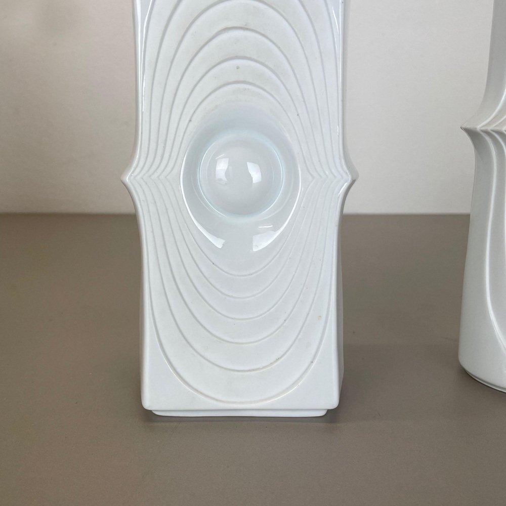 Op Art Porcelain Vases by Royal Bavaria KPM, Germany, 1970s, Set of 2