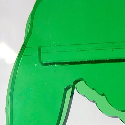 Op-Art Style Green Acrylic Glass Ostrich Sculpture by Gino Marotta-RY-659615