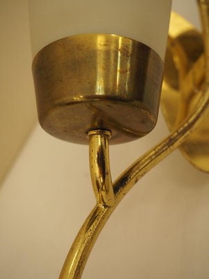 Opa Glass & Brass Sconces, 1940s, Set of 2-TKR-882592