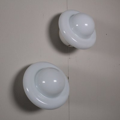 Opal Glass and Marble Sconces, 1965, Set of 2-VJY-1766071