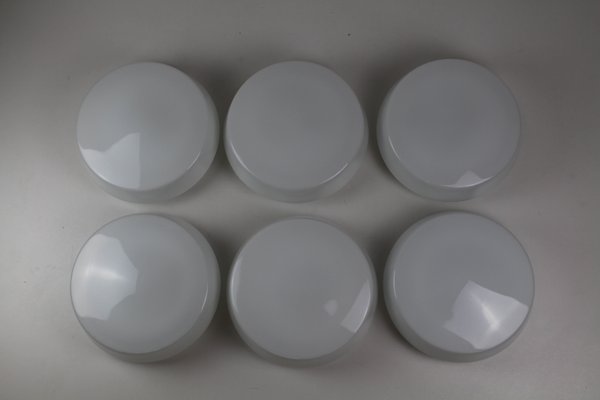 Opal Glass Ceiling or Wall Lamps from RZB Rudolf Zimmermann Bamberg, 1950s, Set of 6-ZWH-666463