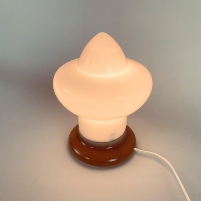 Opal Glass & Ceramic Table Lamp by Ivan Jakeš for Osvětlovací Sklo, 1960s-TZ-781191