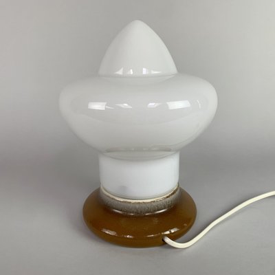 Opal Glass & Ceramic Table Lamp by Ivan Jakeš for Osvětlovací Sklo, 1960s-TZ-781191