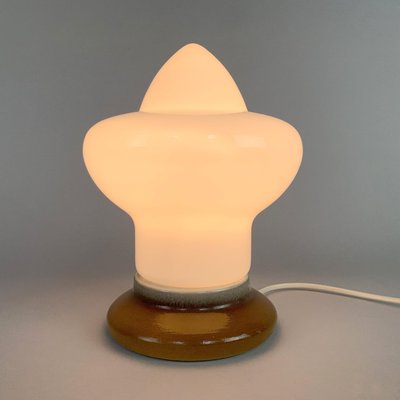 Opal Glass & Ceramic Table Lamp by Ivan Jakeš for Osvětlovací Sklo, 1960s-TZ-781191