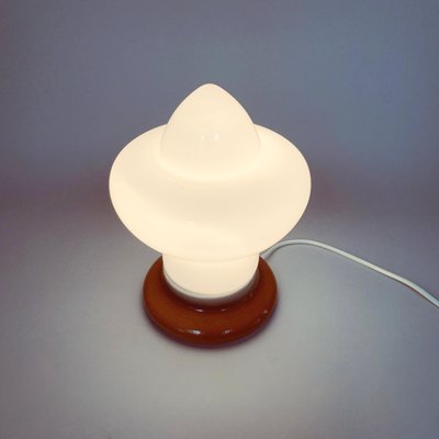 Opal Glass & Ceramic Table Lamp by Ivan Jakeš for Osvětlovací Sklo, 1960s-TZ-781191