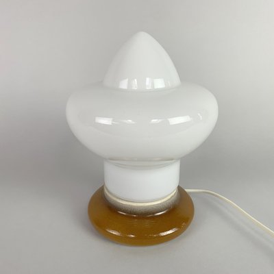 Opal Glass & Ceramic Table Lamp by Ivan Jakeš for Osvětlovací Sklo, 1960s-TZ-781191