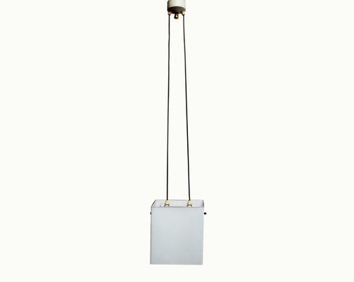 Opal Glass Cubic Ceiling Lamp, 1960s-PF-770245