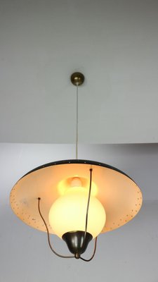 Opal Glass Pendant by Bent Karlby for Lyfa, Denmark, 1950s-DT-2026117