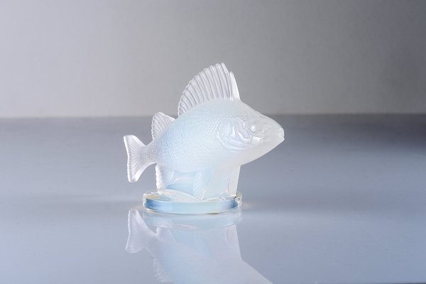 Opalescent Crystal Perche Fish Mascot or Paperweight by René Lalique, France-LBS-1378264