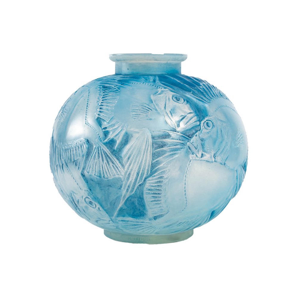 Opalescent Fish Vase by René Lalique, 1924