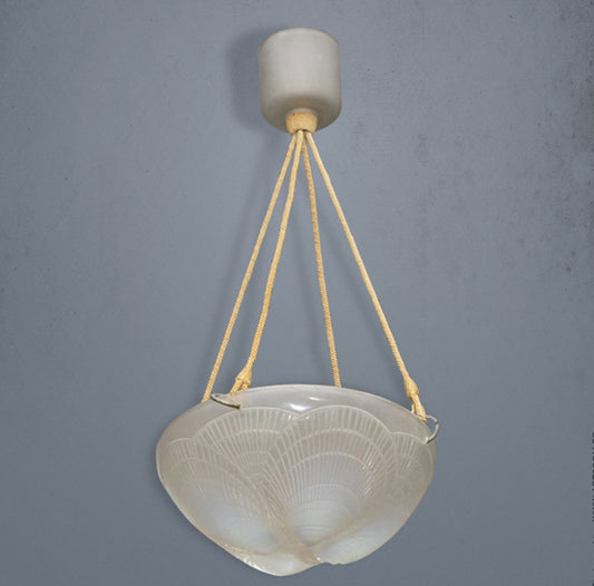 Opalescent Glass Shell Ceiling Lamp by Rene Lalique, 1921