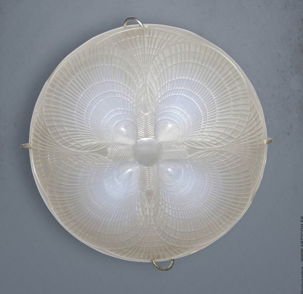 Opalescent Glass Shell Ceiling Lamp by Rene Lalique, 1921