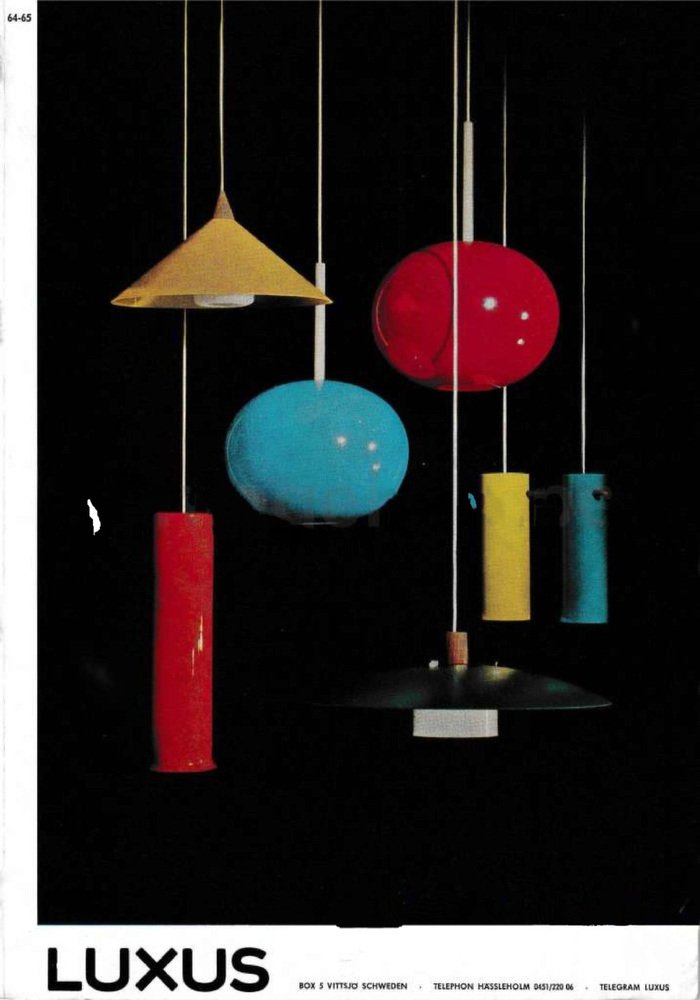 Opaline Glass and Teak Chandelier by Uno & Östen Kristiansson for Luxus, 1960s