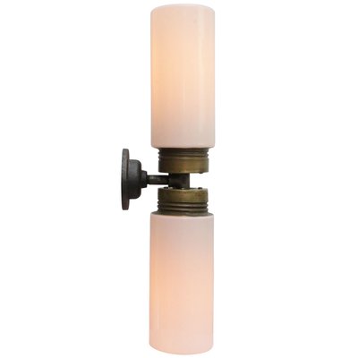 Opaline Glass & Brass Double Sconce Wall Lamp-BLS-2016410