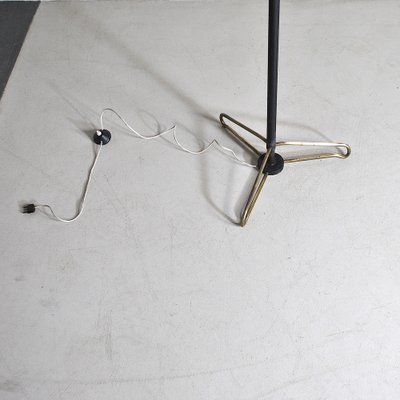 Opaline Glass & Brass Floor Lamp by Stilnovo, 1950s-JQO-956539