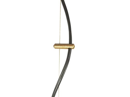 Opaline Glass Brass & Teak Pendant Lamp in the style of Arredoluce, 1950s-RD-1779641