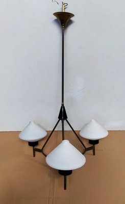 Opaline Glass Chandelier from Stilnovo, 1950s-EI-936206