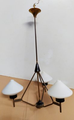 Opaline Glass Chandelier from Stilnovo, 1950s-EI-936206