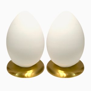 Opaline Glass Egg Table Lamps, Set of 2-JJC-1416883