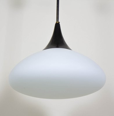 Opaline Glass Pendant Lamp, 1960s-VNC-2043171