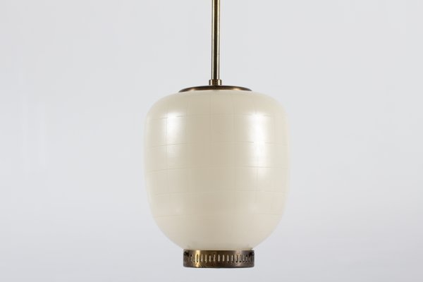 Opaline Glass Pendant Lamp by Bent Karlby for Lyfa, 1960s-QQ-1415218