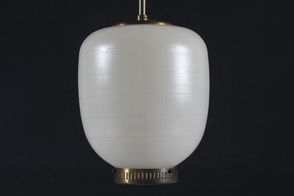 Opaline Glass Pendant Lamp by Bent Karlby for Lyfa, 1960s-QQ-1415218