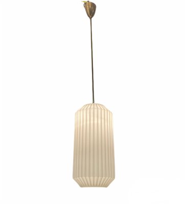 Opaline Glass Pleated Light Pendant, 1950s-JJC-1028222