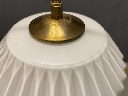 Opaline Glass Pleated Light Pendant, 1950s-JJC-1028222