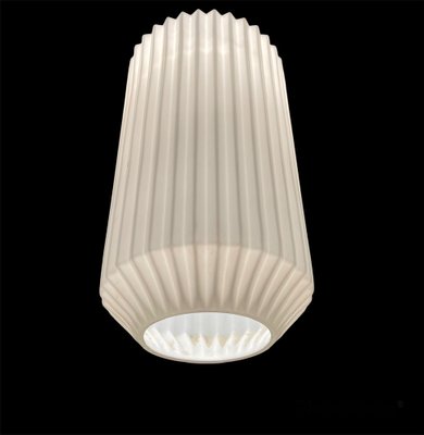 Opaline Glass Pleated Light Pendant, 1950s-JJC-1028222