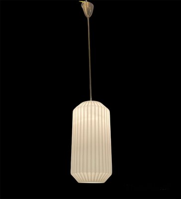 Opaline Glass Pleated Light Pendant, 1950s-JJC-1028222