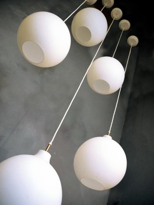 Opaline Glass Satellite Pendant Lamp by Vilhelm Wohlert for Louis Poulsen, 1970s-DEK-1114299