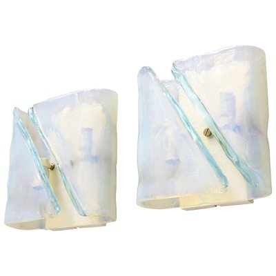 Opaline Glass Sconces from Mazzega, 1960s, Set of 2-KL-620442