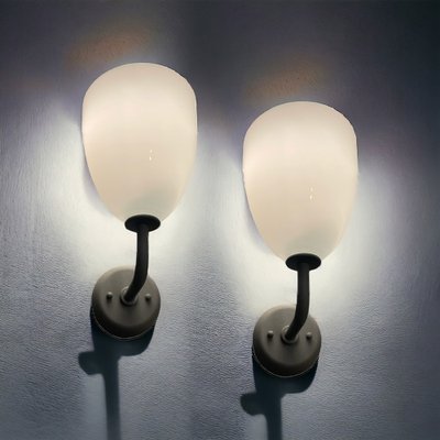 Opaline Glass Sconces from Zonca, 1980s, Set of 2-JJC-1794586