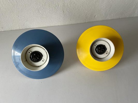 Opaline Glass UFO Bathroom Ceiling Lamps, Germany, 1960s, Set of 2-RDS-1146554