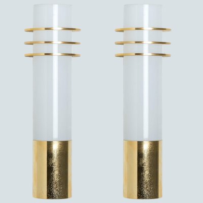 Opaline Glass Wall Lights attributed to Glashütte Limburg, 1960, Set of 2-VDW-2044211