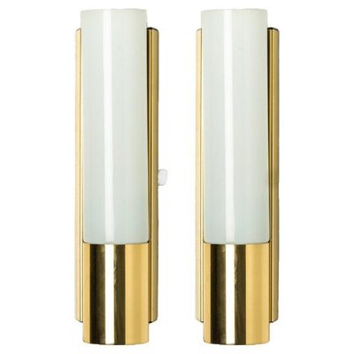 Opaline Glass Wall Lights from Glashütte Limburg, 1970, Set of 2-VDW-2032761