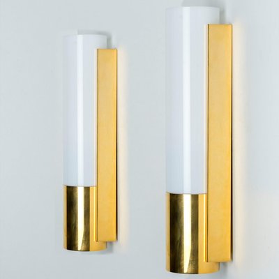 Opaline Glass Wall Lights from Glashütte Limburg, 1970, Set of 2-VDW-2032761