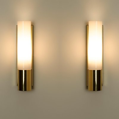 Opaline Glass Wall Lights from Glashütte Limburg, 1970, Set of 2-VDW-2032761