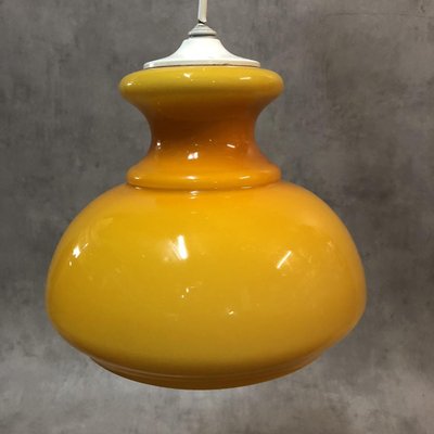 Opaline Orange Ceiling Lamp, 1970s-SDV-673958