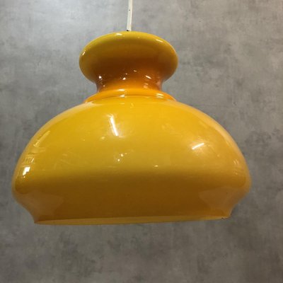 Opaline Orange Ceiling Lamp, 1970s-SDV-673958