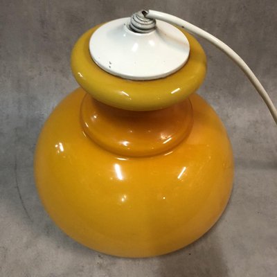 Opaline Orange Ceiling Lamp, 1970s-SDV-673958