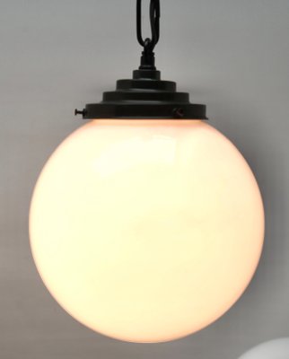 Opaline Shade Pendant Lamp, Netherlands, 1930s-MJY-1150470