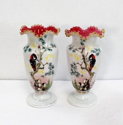 Opaline Vases, 1900s, Set of 2-RVK-995057